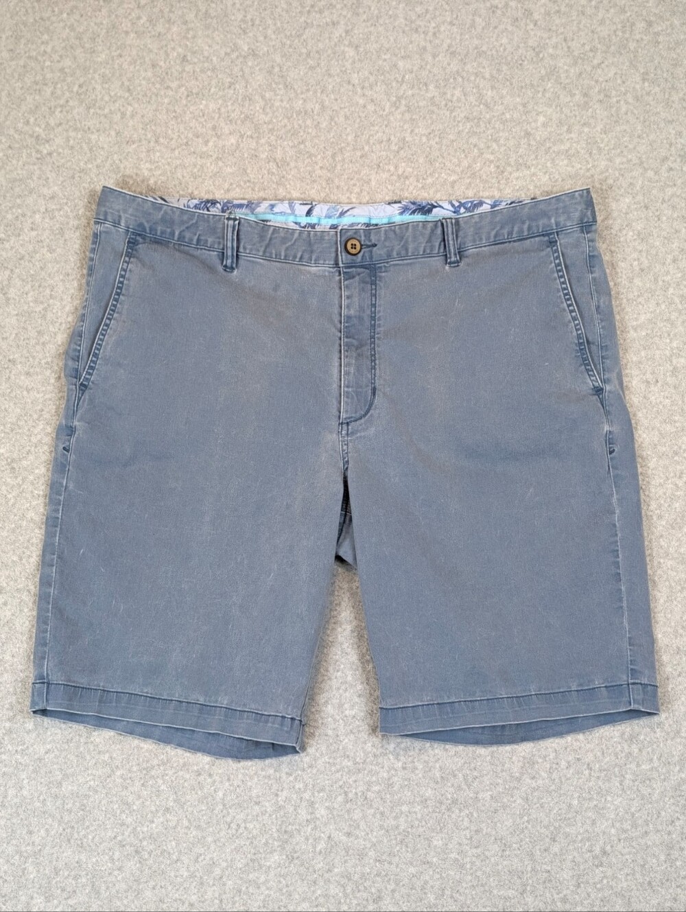 Tommy Bahama Boracay Shorts Mens 40 Blue Chino Cotton Lyocell Stretch Flat Front